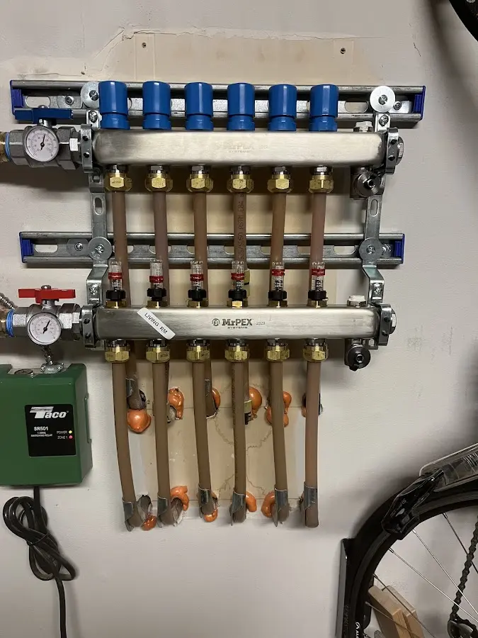 Plumber performing Gas Leak Detection at a residential property in Swartz